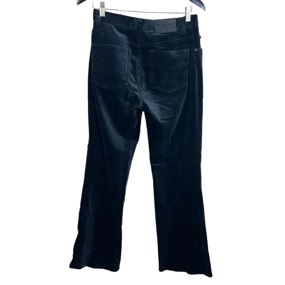 Lauren Jeans Co Womens Ralph Lauren Pants Velveteen Stretch Straight Zip Black 4